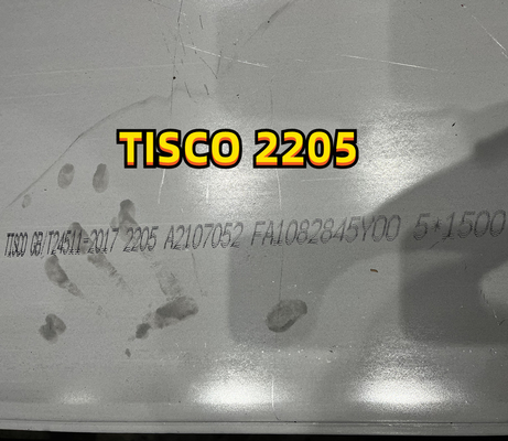 Placa de acero a dos caras inoxidable ASME SA240 S32205, de la placa de acero 2205 placa de acero a dos caras S31803 2205