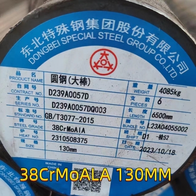 Barras redondas de acero laminado en caliente 38CrMoAl DIN 1.8509 41CrAlMo7-10 130mm