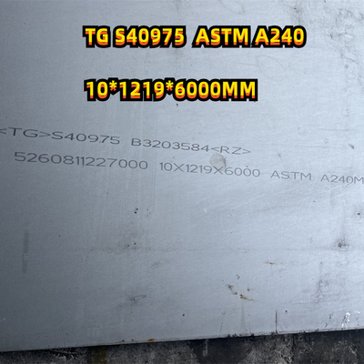 Composición química inoxidable laminada en caliente 40.0m m de la hoja de datos de la placa de acero S40975