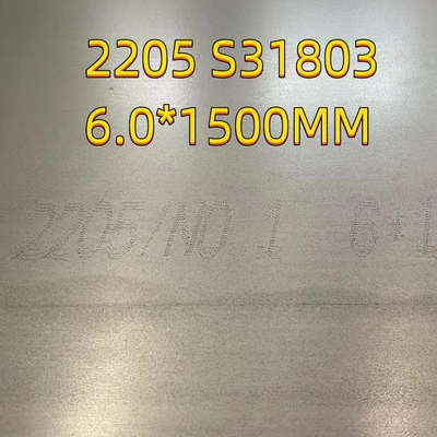 Sr. 0175 de las placas de acero inoxidable de Astm A240 S31803 S32205 Nace X 6000 x 1500 8mmthk