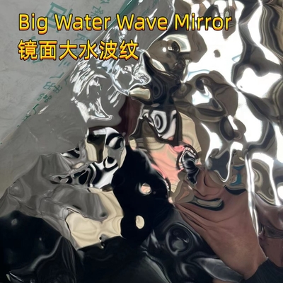 304 316 Estampado espejo de acero inoxidable hoja de agua onda para la pared 2000mm 0,6mm