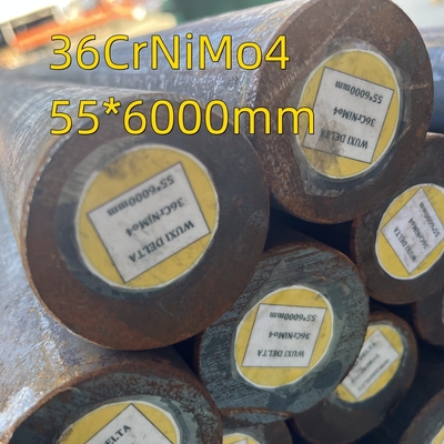 Barras redondas de acero DIN 1.6511 de 55 mm de diámetro 36CrNiMo4 / Superficie negra laminada en caliente