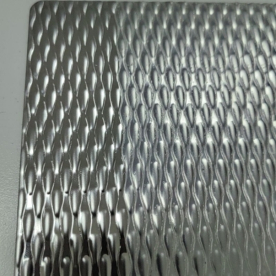 Estampado arroz de millo de forma de grano decorativo 304 201 de acero inoxidable 0,6 * 1220 * 2440mm para equipos de alimentos