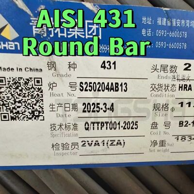Barras redondas de acero inoxidable laminadas en caliente SUS431 de grado 14cr17ni2 Aisi 431 DIN1.4057 75 mm Varilla negra
