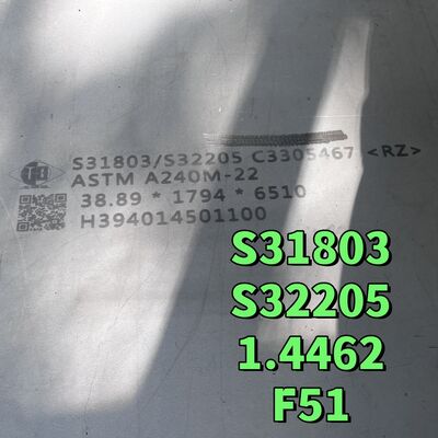 Plaka de acero inoxidable 38*1220*2440mm S31803 1.4462 Plaka de acero dúplex