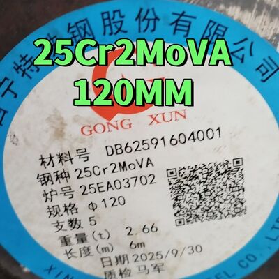 25Cr2MoVA Barra redonda de acero de aleación de 120 mm Diámetro 6000 mm longitud acero laminado en caliente resistente al calor para tornillos de alta temperatura