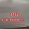 Placas de acero inoxidables laminadas en caliente Inox de SS316L 1,4404 ASTM A240 8mm*2000m m