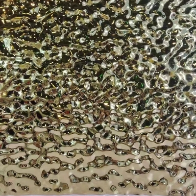 AISI 304 3D Panel de acero inoxidable de onda de aire Pared decorativa Estampado de olas de agua Espejo Hoja de acero inoxidable