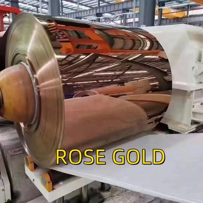 ROSE GOLD 0.5*1220x2440mm Acero inoxidable Placa de espejo liso para decoración de techos