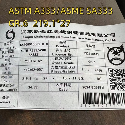ASTM A333 GR6 Tubo y tubo de acero de aleación sin costura a baja temperatura