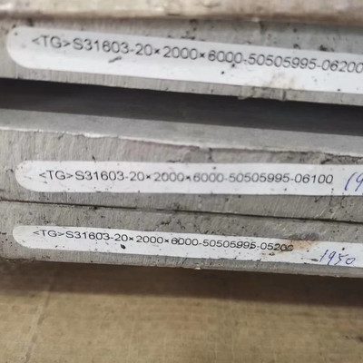 Acero inoxidable de espesor de 55 mm 316L Placa 2000*6000 mm Din1.4404 s31603 12 mm de espesor Placa SS grado 316