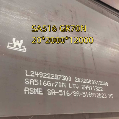 Acero al carbono ASTM A-516 Gr 70 Placa (ancho 6 pies x largo 40 pies) espesor 3/8 IN de acuerdo con la norma EN10204 3.1 Cert