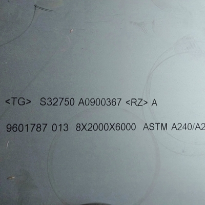1500*6000mm longitud S32750 2507 placa de acero súper dúplex DIN1.4410 placa de acero inoxidable