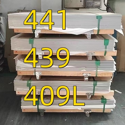 1.4509 Hoja de acero inoxidable AISI 441 2B 2D SUS441 Hoja de metal 2D Superficie utilizada para el sistema de escape de automóviles