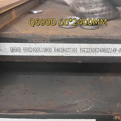 Placa de acero de aleación laminada en caliente de alta resistencia EN 10025 Q690D Q690E S690Q S690QL 60*2500mm