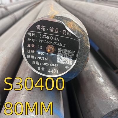 Las barras redondas de la clase ASTM A276 304 SS304 S30400 1.4301 Brillante pulido OD 150MM
