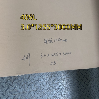 ASTM A240 Grado 409L 1.4512 3.0-12mm laminado en caliente SUS409 Placa de acero inoxidable NO 1 Finalización