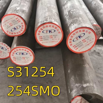 UNS S31254 Avesta 254SMO Aleaciones laminadas en caliente F44 Barra redonda de acero inoxidable OD 80 mm