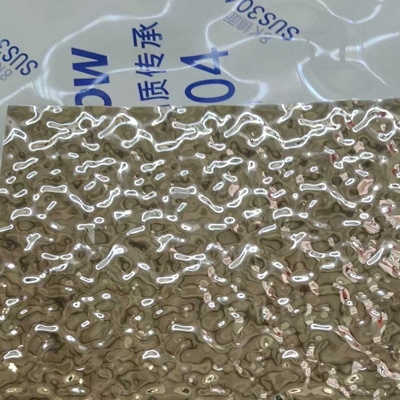 SUS304 Hoja de acero ondulado de agua de oro de tamaño mediano 0.8 * 1220 x 2440 mm