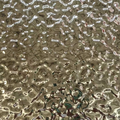 Metal 304 201 Acero inoxidable Hoja de onda de agua de la pared Panel decorativo de metal 0.6 * 1219 * 2438mm