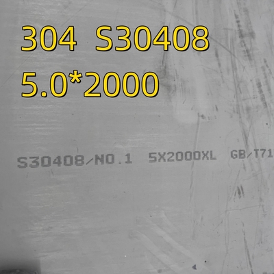 2000mm ancho 304 S30408 1.4301 laminado en caliente ASTM A240 placas de acero inoxidable NO.1 acabado