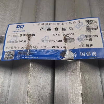 Sección de acero estructural A36 Q235B Barra de acero galvanizado en caliente 50*50*5*6000mm