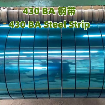 espesor 0,5 mm ASTM A240 AISI 430 de acero inoxidable de banda de bobina ancho 1220-1250 mm 430 Ba superficie