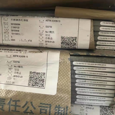 Placa de acero inoxidable laminada en caliente de tipo superduplex ASTM A240 2507 S32750 8*1500*6000mm