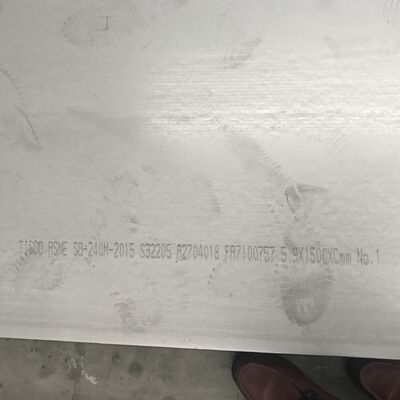 Placas de acero inoxidable dúplex 2205 S31803 S32205 DSS laminadas en caliente 6*2000*6000mm