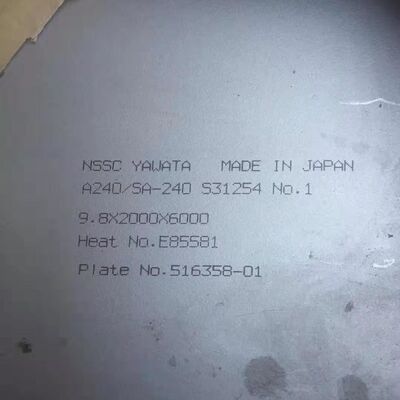 S31254 254 SMO Placa de acero inoxidable laminada en caliente F44 SA240 UNS S31254 Placa 3.0*1219*2438mm