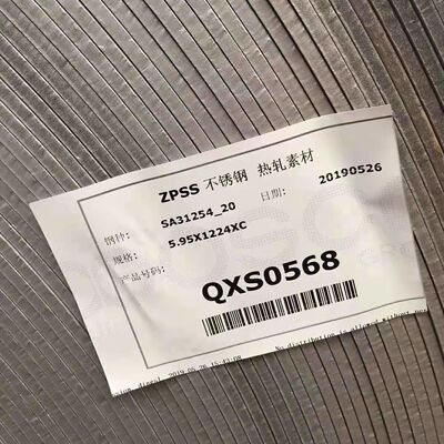 S31254 254 SMO Placa de acero inoxidable laminada en caliente F44 SA240 UNS S31254 Placa 3.0*1219*2438mm