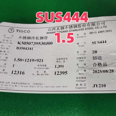AISI 444 SUS444 B444Ti 00Cr18Mo2 laminado en frío