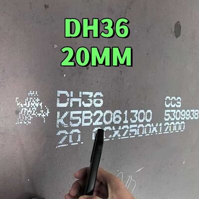 DH36 Placa de acero de construcción naval con resistencia al rendimiento de 355MPa y placa de acero estructural de casco probada por impacto