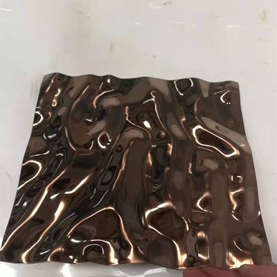 Decoración de la ola de agua SUS304 paneles de acero inoxidable Plata de lámina espejo pulido