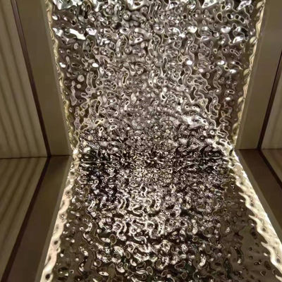 Decoración de la ola de agua SUS304 paneles de acero inoxidable Plata de lámina espejo pulido