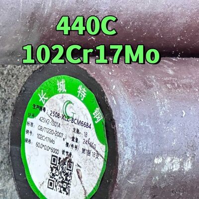 Material de acero DIN 1.4125 (X105CrMo17 / AISI 440C) Barra redonda de acero inoxidable