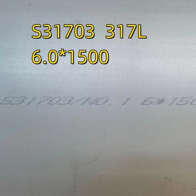 SS317LSplaca de acero inoxidable 1.4438 X2CrNiMo18-16-4 4*1500*6000mm Placa 317L laminada en caliente