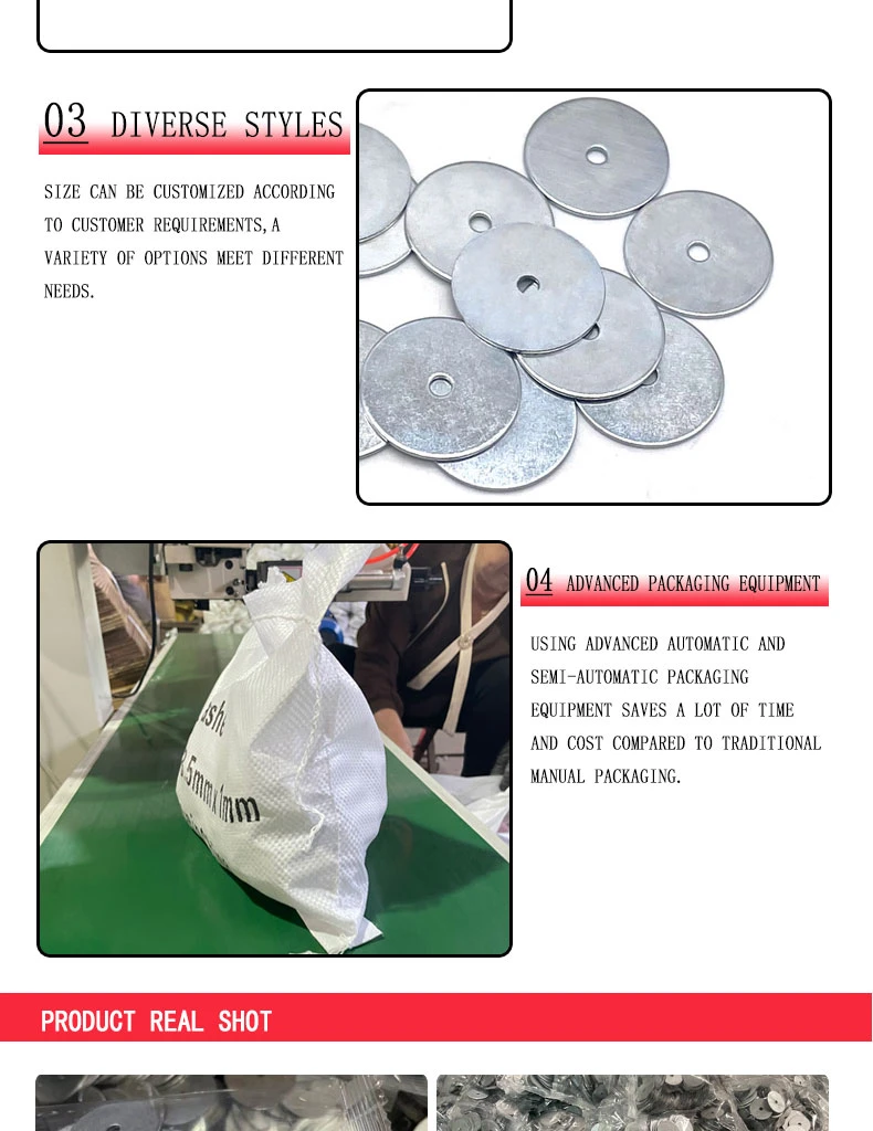 Galvanized Steel Sheet Stamping 4kg Package 3.5X25X1mm Flat Washers for Nails